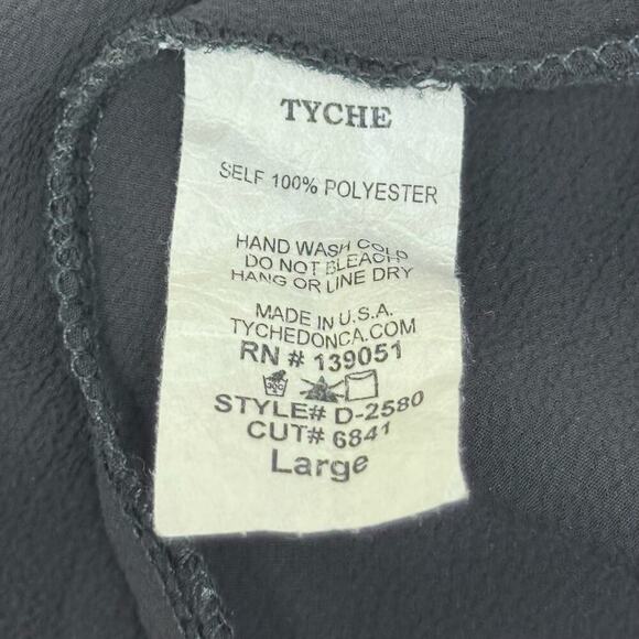 Cookies Hawaii Black Chiffon Tiered A-Line Halter Long Dress Back Keyhole Sz L - Picture 10 of 11